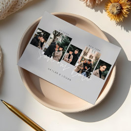 Moderne minimale typografische Fotocollage grau Save The Date