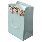 Moderne Minimale Verlobung / Hochzeitsfeier Danke Mittlere Geschenktüte (Rückseite Schrägansicht)