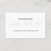Moderne Minimale Visitenkarte in Schwarz (Rückseite)