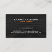 Moderne, minimale Visitenkarten aus schwarzem Holz Visitenkarte (Rückseite)