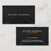 Moderne, minimale Visitenkarten aus schwarzem Holz Visitenkarte (Vorne/Hinten)