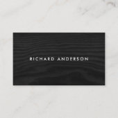 Moderne, minimale Visitenkarten aus schwarzem Holz Visitenkarte (Vorderseite)