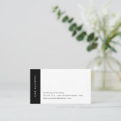 Moderne minimale Visitenkarten | Schwarz und Weiß Visitenkarte (Stehend Vorderseite)