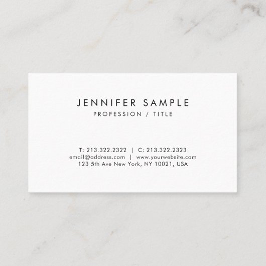 Moderne, minimale Vorlage Beruflich Visitenkarte (Rückseite)