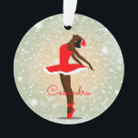 Moderne minimale Vorschaltgeräteanzeige Ornament<br><div class="desc">Moderne minimale schwarze Frau afrikanische Ballerina Vektor Illustration, Ankleidung eines Weihnachtsoutfit und rote Schuhe, Tanzen unter dem Schnee, komplett mit pastellgraue und orange beige Hintergrund, können Sie personalisieren es mit einem Namen, um es speziell für Sie zu machen, wenn Sie mehr Übereinstimmungen oder für Designanfragen kontaktieren Sie mich unter twoteendesign@gmail.com...</div>