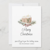 Moderne Minimale Wasserfarbe Weihnachtskerzen & Pi Karte (Vorderseite)