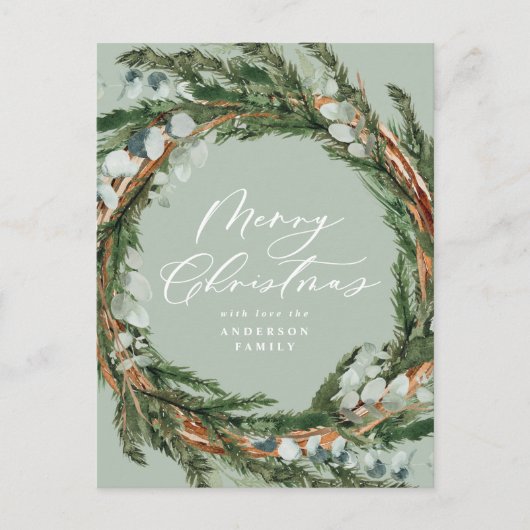 Moderne minimale Wasserfarbenfolien Weihnachten (Vorderseite)