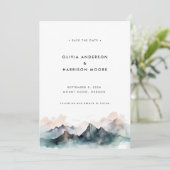 Moderne Minimale Wasserfarbenhochzeit Save The Date (Stehend Vorderseite)