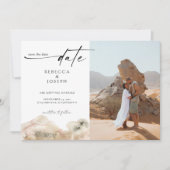 Moderne Minimale Wasserfarbenhochzeit Save The Date (Vorderseite)