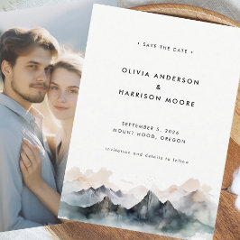 Moderne Minimale Wasserfarbenhochzeit Save The Date