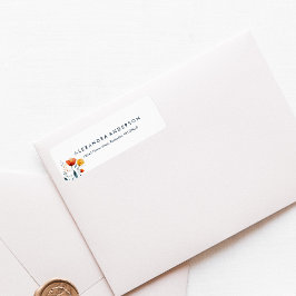 Moderne minimale Watercolor Orange Wildblumen