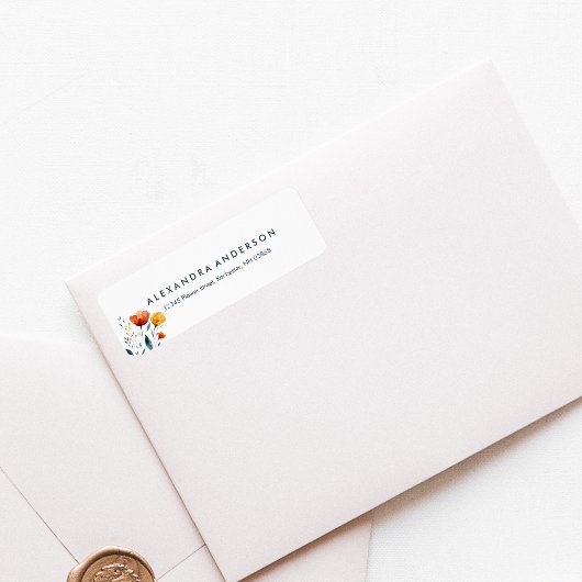 Moderne minimale Watercolor Orange Wildblumen