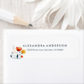 Moderne minimale Watercolor Orange Wildblumen (Insitu)