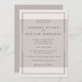 Moderne minimale Weeding-Einladung | Braungrau Einladung (Vorne/Hinten)