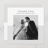 Moderne minimale weiche graue Hochzeit danken Dankeskarte (Vorne/Hinten)