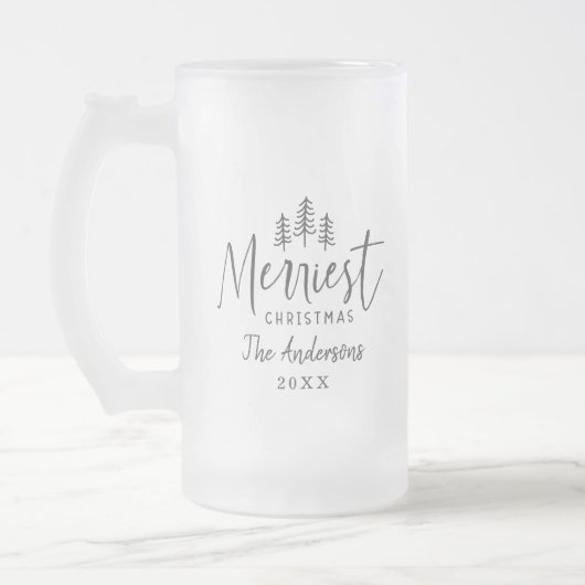 Moderne minimale Weihnachten rustikal Mattglas Bierglas (Links)