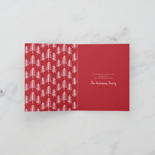 Moderne minimale Weihnachten rustikal rot Multi 1  (Innenseite)