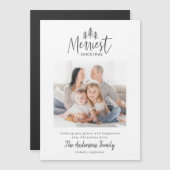 Moderne minimale Weihnachten rustikale Multi-Foto Magnetkarte (Vorne/Hinten)