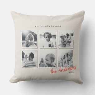 Moderne minimale Weihnachts-Multi-Foto-Wohngestalt Kissen