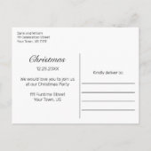 Moderne Minimale Weihnachts-Party Einladung Postka (Rückseite)