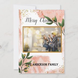 Moderne minimale Weihnachts rustikale Multi-Foto Feiertagskarte