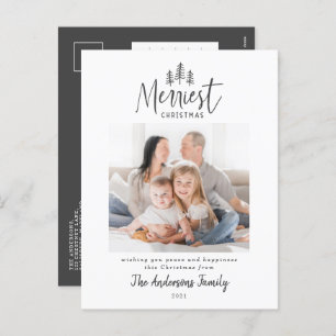 Moderne minimale Weihnachts rustikale Multi-Foto Feiertagspostkarte