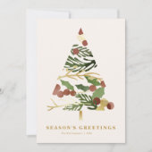 Moderne Minimale Weihnachtsbaumkarte Feiertagskarte (Vorderseite)