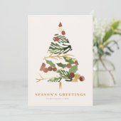 Moderne Minimale Weihnachtsbaumkarte Feiertagskarte (Stehend Vorderseite)