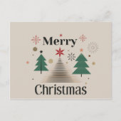 Moderne Minimale Weihnachtsbaumkarte Postkarte (Vorderseite)