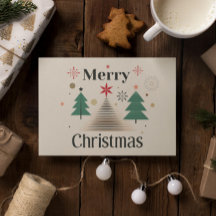 Moderne Minimale Weihnachtsbaumkarte