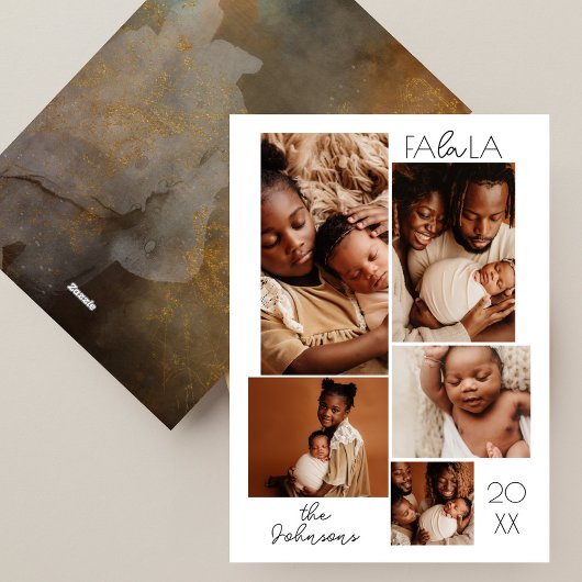 Moderne Minimale Weihnachtsfoto Collage Feiertagskarte