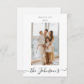 Moderne Minimale Weihnachtsfotokarte Dankeskarte (Vorne/Hinten)