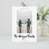 Moderne Minimale Weihnachtsfotokarte Dankeskarte (Stehend Vorderseite)