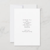 Moderne Minimale Weihnachtsfotokarte Dankeskarte (Rückseite)