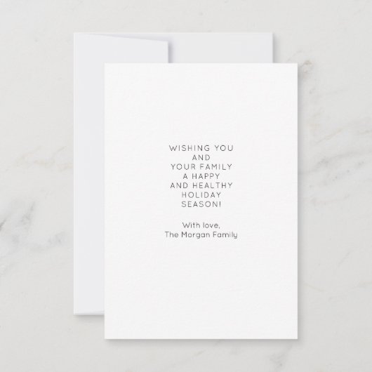 Moderne Minimale Weihnachtsfotokarte Dankeskarte (Rückseite)