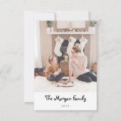 Moderne Minimale Weihnachtsfotokarten Dankeskarte (Vorderseite)