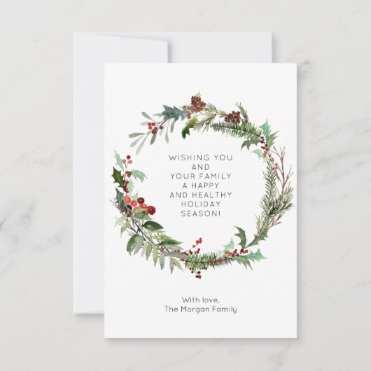 Moderne Minimale Weihnachtsfotokarten Dankeskarte (Rückseite)