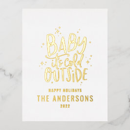 Moderne minimale Weihnachtsgrün elegant Folien Feiertagspostkarte