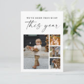 Moderne Minimale Weihnachtskarte für Fotos Dankeskarte (Stehend Vorderseite)