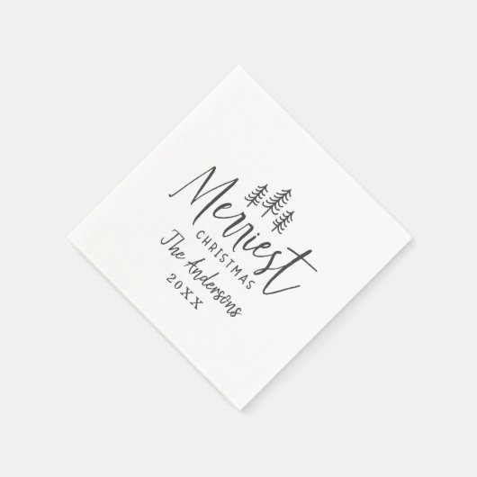 Moderne minimale Weihnachtsrustikale Typografie Serviette (Ecke)