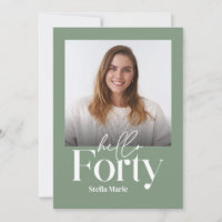 Moderne minimale Weise grün 40. Geburtstag