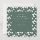 Moderne minimale Weise grün Typografie 16. Geburts Einladung (Rückseite)