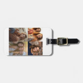 Moderne minimale weiße 4-FotoCollage mit Kontakt Gepäckanhänger (Vorderseite horizontal)