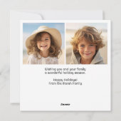 Moderne, minimale weiße Grenze mit insgesamt 3 Fot Feiertagskarte (Rückseite)