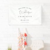 Moderne, minimale, weiße Hochzeit Banner (Insitu)