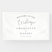 Moderne, minimale, weiße Hochzeit Banner (Horizontal)