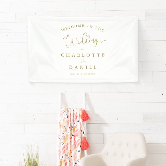 Moderne, minimale, weiße Hochzeit Banner (Insitu)