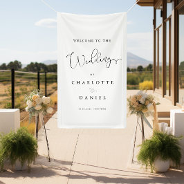 Moderne, minimale, weiße Hochzeit Banner