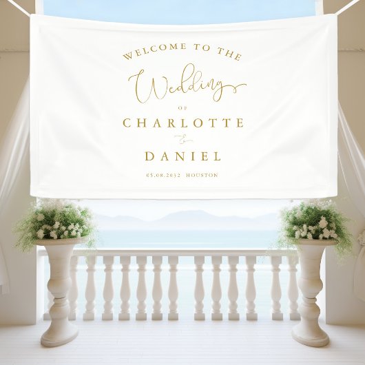 Moderne, minimale, weiße Hochzeit Banner