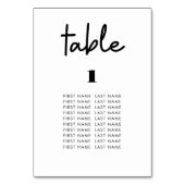 Moderne, minimale weiße Hochzeitskarten Tischnummer (Vorderseite)